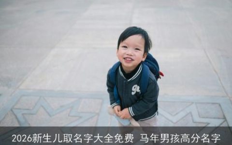 2026新生儿取名字大全免费 马年男孩高分名字