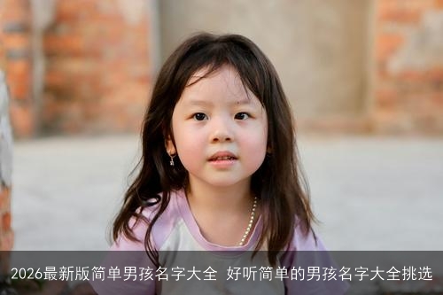 2026最新版简单男孩名字大全 好听简单的男孩名字大全挑选