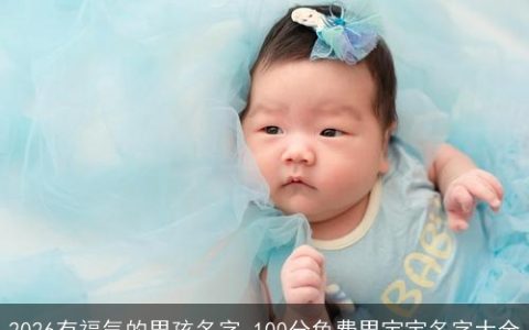 2026有福气的男孩名字 100分免费男宝宝名字大全