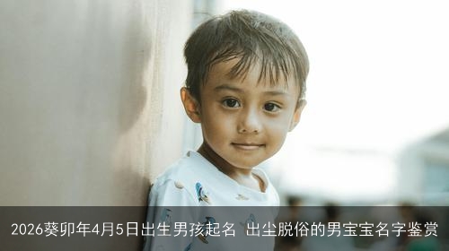 2026葵卯年4月5日出生男孩起名 出尘脱俗的男宝宝名字鉴赏