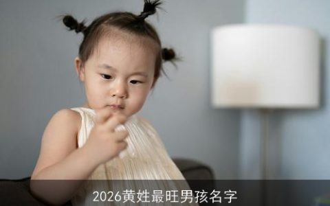 2026黄姓最旺男孩名字