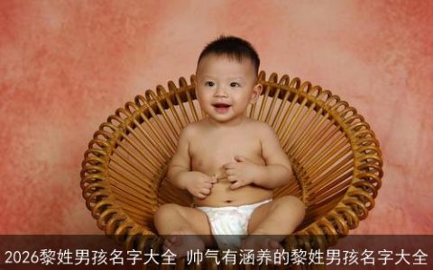 2026黎姓男孩名字大全 帅气有涵养的黎姓男孩名字大全