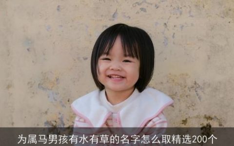 为属马男孩有水有草的名字怎么取精选200个