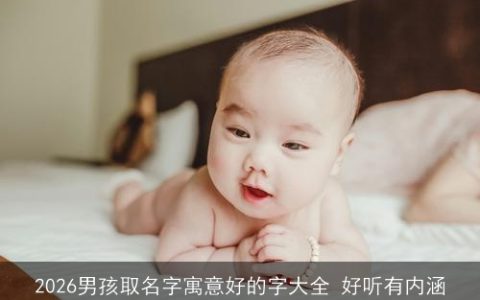 2026男孩取名字寓意好的字大全 好听有内涵
