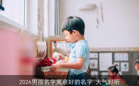 2026男孩名字寓意好的名字 大气好听