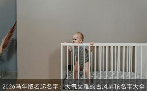 2026马年取名起名字：大气文雅的古风男孩名字大全