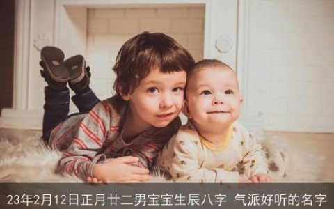 23年2月12日正月廿二男宝宝生辰八字 气派好听的名字