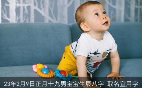 23年2月9日正月十九男宝宝生辰八字 取名宜用字