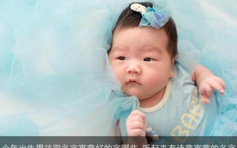 今年出生男孩取名字寓意好的字哪些 听起来有诗意寓意的名字