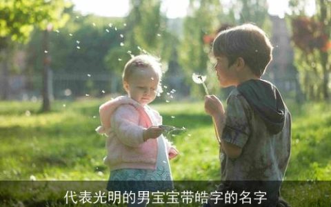 代表光明的男宝宝带皓字的名字