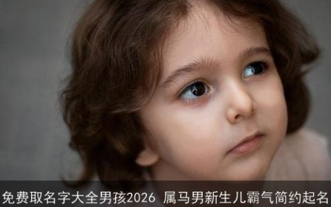 免费取名字大全男孩2026 属马男新生儿霸气简约起名
