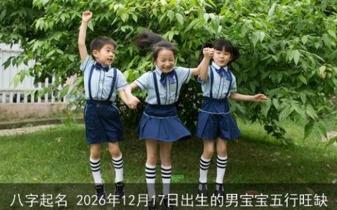 八字起名 2026年12月17日出生的男宝宝五行旺缺