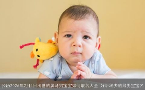 公历2026年2月4日出世的属马男宝宝如何取名大全 好听稀少的鼠男宝宝名