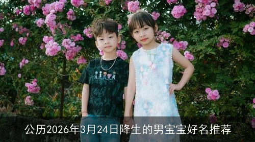 公历2026年3月24日降生的男宝宝好名推荐