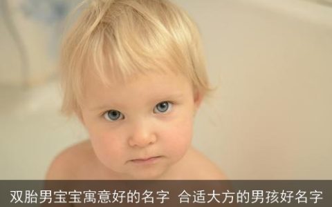 双胎男宝宝寓意好的名字 合适大方的男孩好名字