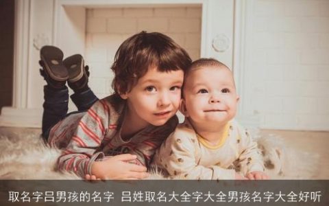 取名字吕男孩的名字 吕姓取名大全字大全男孩名字大全好听