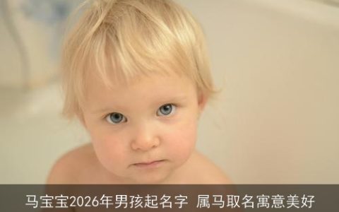 马宝宝2026年男孩起名字 属马取名寓意美好