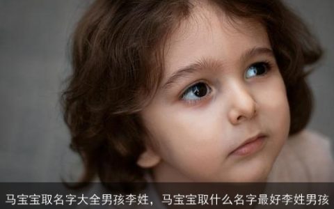 马宝宝取名字大全男孩李姓，马宝宝取什么名字最好李姓男孩