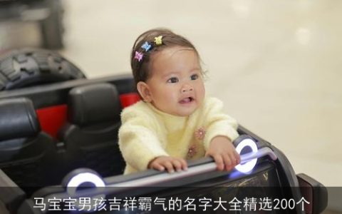 马宝宝男孩吉祥霸气的名字大全精选200个