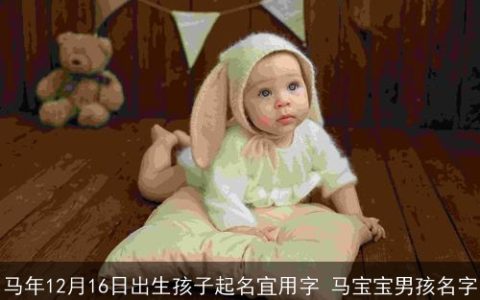 马年12月16日出生孩子起名宜用字 马宝宝男孩名字