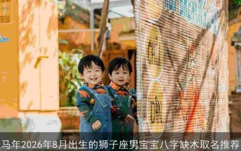 马年2026年8月出生的狮子座男宝宝八字缺木取名推荐