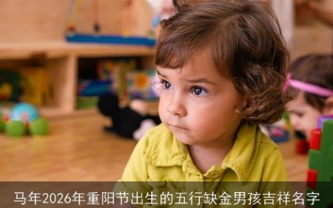 马年2026年重阳节出生的五行缺金男孩吉祥名字