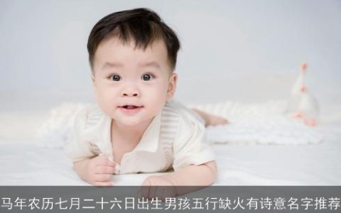马年农历七月二十六日出生男孩五行缺火有诗意名字推荐