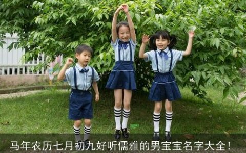 马年农历七月初九好听儒雅的男宝宝名字大全！