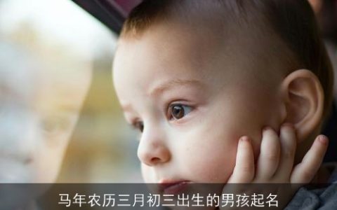 马年农历三月初三出生的男孩起名