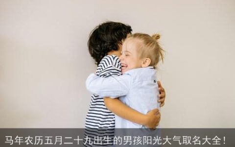 马年农历五月二十九出生的男孩阳光大气取名大全！