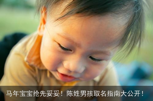马年宝宝抢先妥妥！陈姓男孩取名指南大公开！