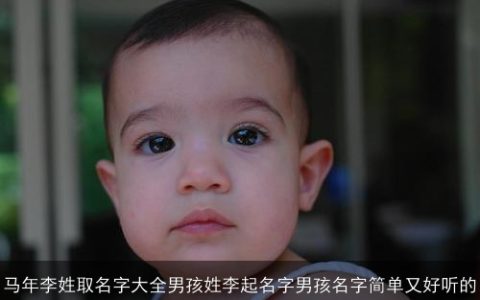 马年李姓取名字大全男孩姓李起名字男孩名字简单又好听的