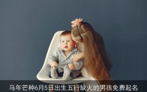 马年芒种6月5日出生五行缺火的男孩免费起名