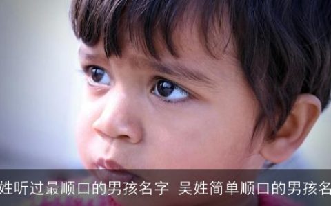 吴姓听过最顺口的男孩名字 吴姓简单顺口的男孩名字