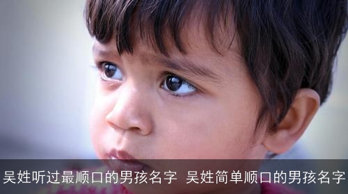 吴姓听过最顺口的男孩名字 吴姓简单顺口的男孩名字