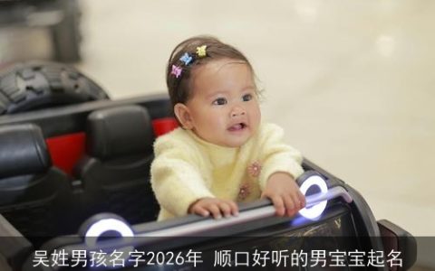 吴姓男孩名字2026年 顺口好听的男宝宝起名