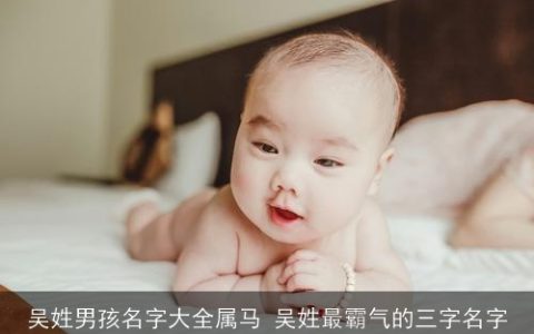吴姓男孩名字大全属马 吴姓最霸气的三字名字