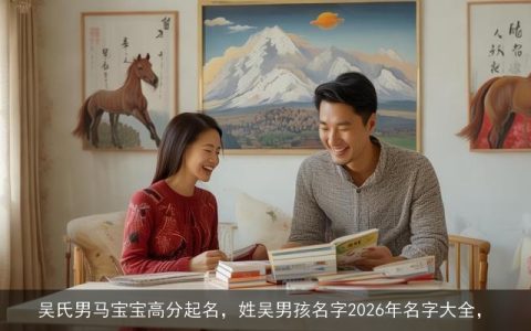 吴氏男马宝宝高分起名，姓吴男孩名字2026年名字大全，