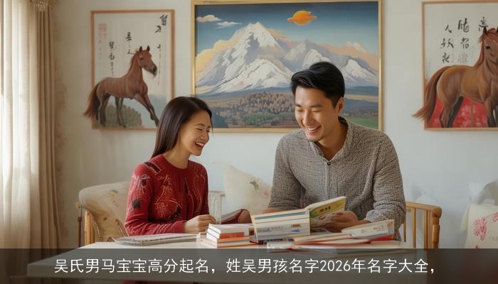 吴氏男马宝宝高分起名，姓吴男孩名字2026年名字大全，