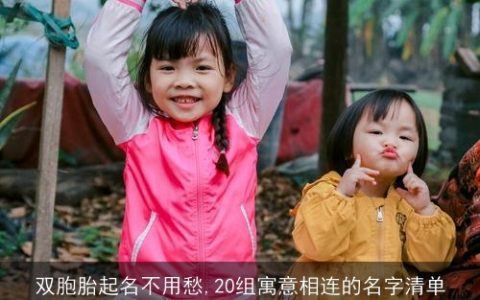 双胞胎起名不用愁,20组寓意相连的名字清单