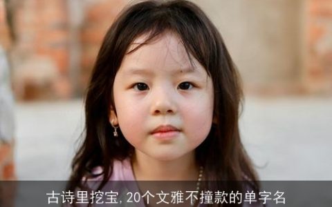 古诗里挖宝,20个文雅不撞款的单字名