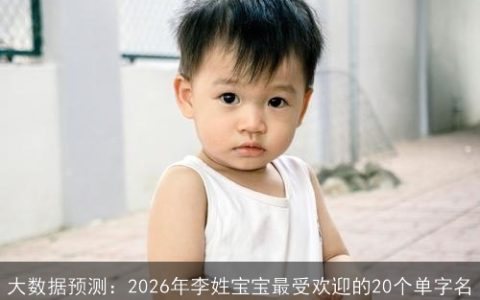 大数据预测：2026年李姓宝宝最受欢迎的20个单字名